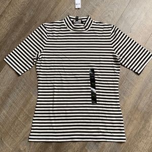 Banana Republic Striped Mock Turtleneck Top